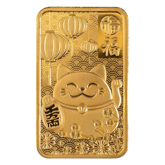 5 gram PAMP Suisse Good Luck Gold Bar .9999 Fine (In Assay)