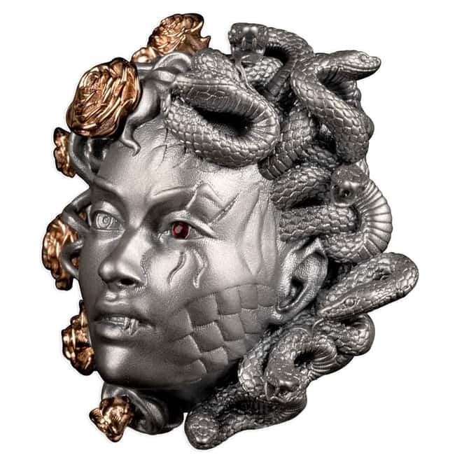 2024 Barbados 3 oz Silver Medusa Antiqued Coin