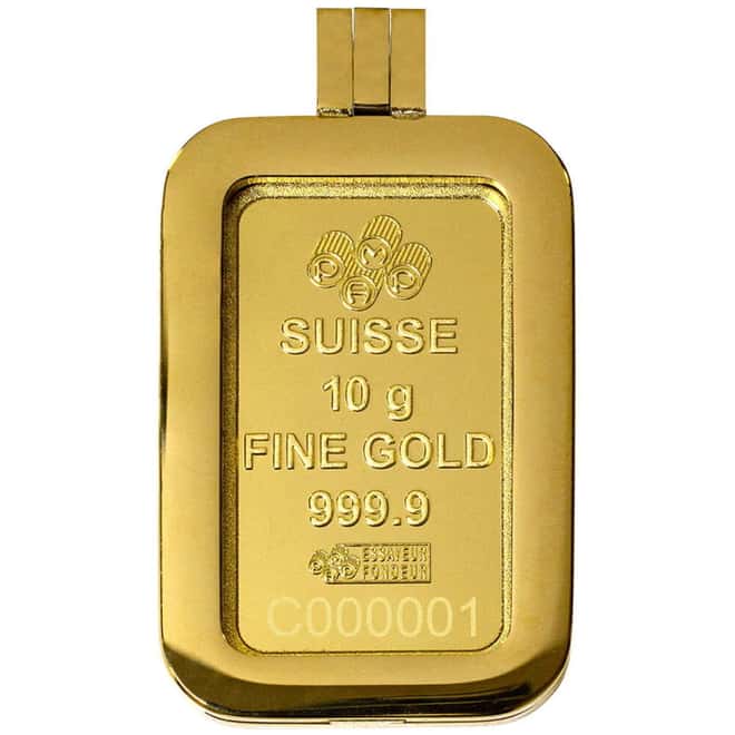 10 Gram PAMP Suisse Lady Fortuna Veriscan Gold Bar (w/ Frame)