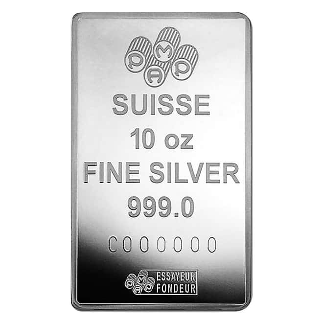 10 oz Silver Bar PAMP Suisse Lady Fortuna .999 Fine