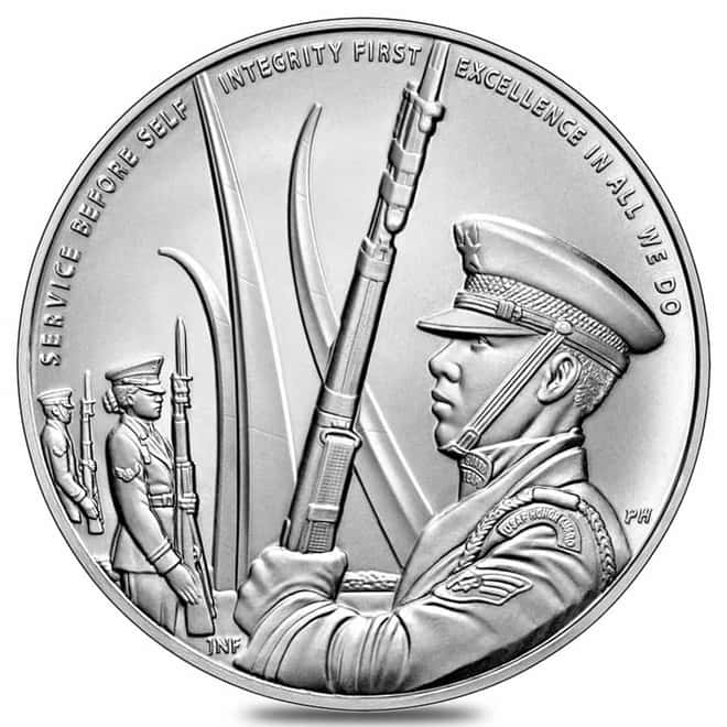 1 oz US Air Force Silver Medal PCGS MS 70 FS