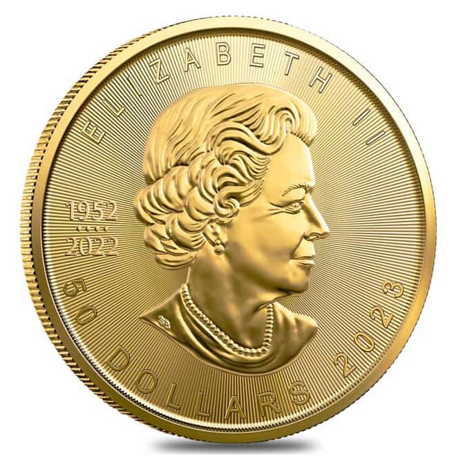 2023 1 oz Canadian Gold Maple Leaf $50 Coin BU (In Assay)