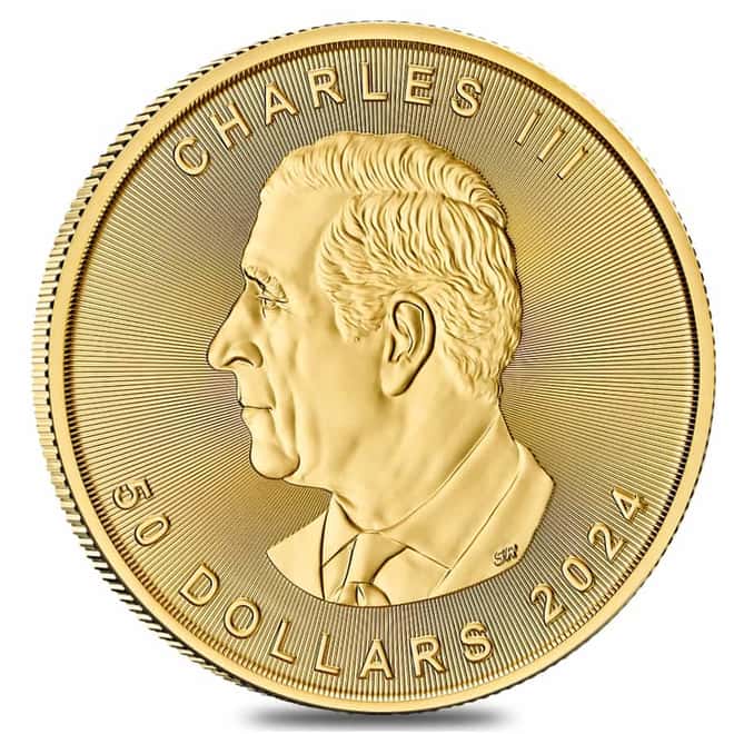 2024 1 oz Canadian Gold Maple Leaf $50 Coin BU (in Assay)