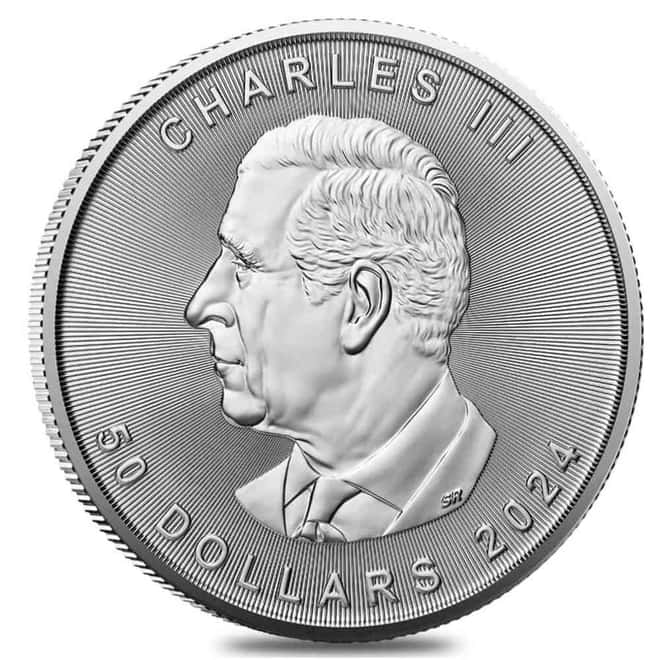 2024 1 oz Platinum Canadian Maple Leaf $50 Coin BU (in Assay)
