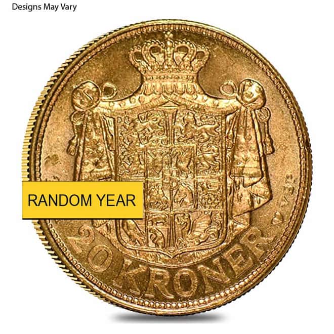 20 Kroner Denmark Gold Coin AGW .2593 oz AU/BU (Random Year)