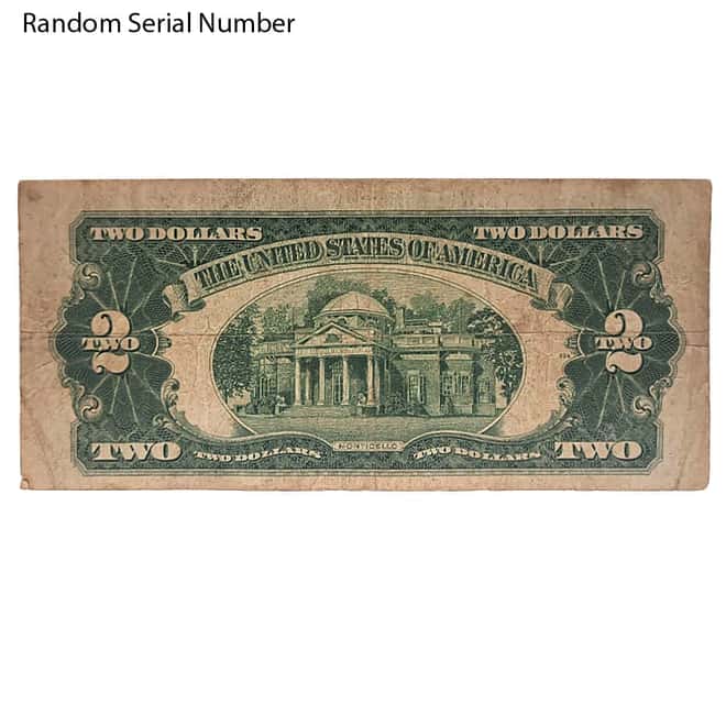 1928 $2 Bill Legal Tender Currency Note Red Seal Avg Circ
