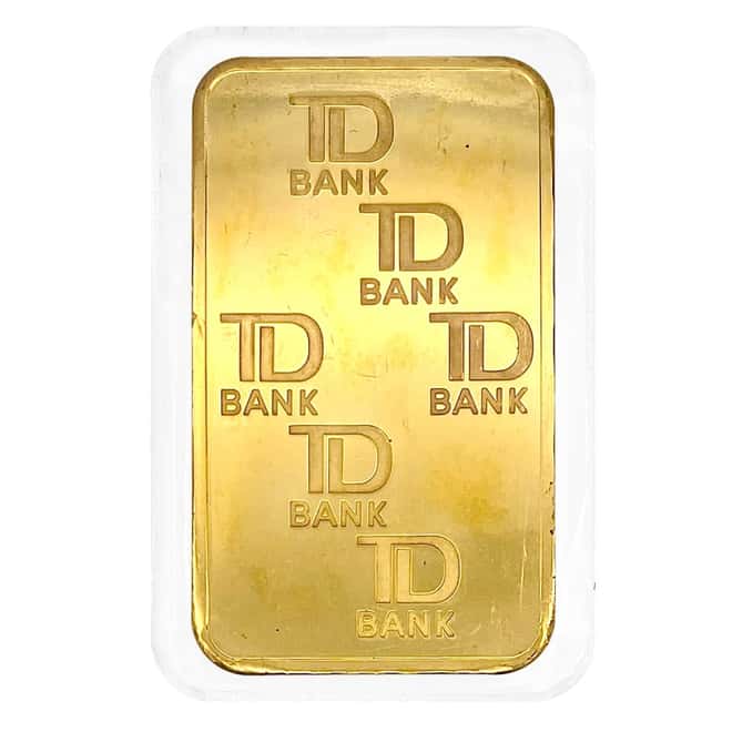 5 oz Johnson Matthey TD Bank Gold Bar .9999 Fine