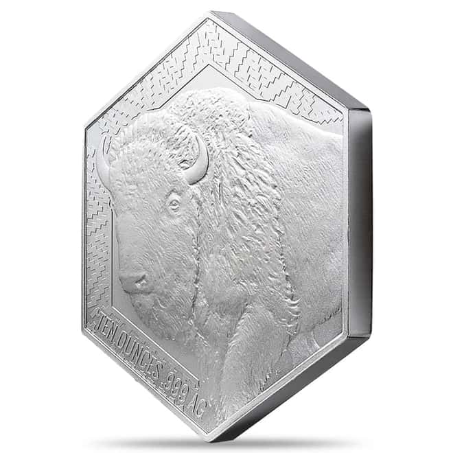 10 oz Buffalo Warrior Silver Hexagon Bar .999 Fine