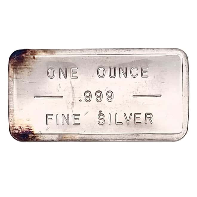 1 oz Bache Silver Bar .999 Fine