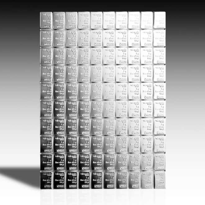 Broken Assay - 100 x 1 gram Silver Valcambi CombiBar .999 Fine