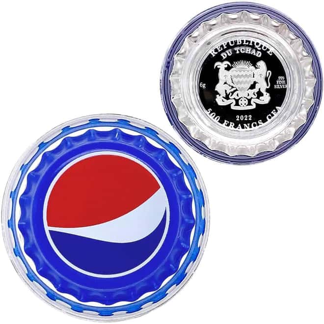 2022 Chad 6 gram Pepsi Bottle Cap Proof Silver Coin .999 Fine (in Cap)