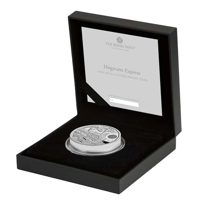 2022 UK 2 oz Harry Potter Hogwarts Express Proof Silver Coin
