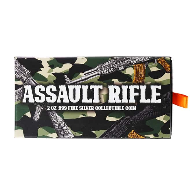 2024 Chad 2 oz Silver Assault Rifle Gilded Shaped Coin .999 Fine