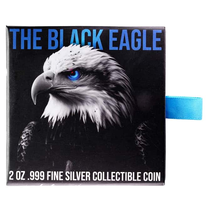 2024 Chad 2 oz Silver Black Eagle High Relief Coin .999 Fine