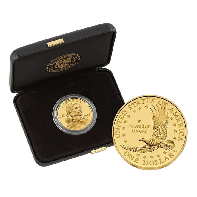 2025-W 1/2 oz Sacagawea Dollar Proof Gold Coin 25th Ann (w/Box & COA)