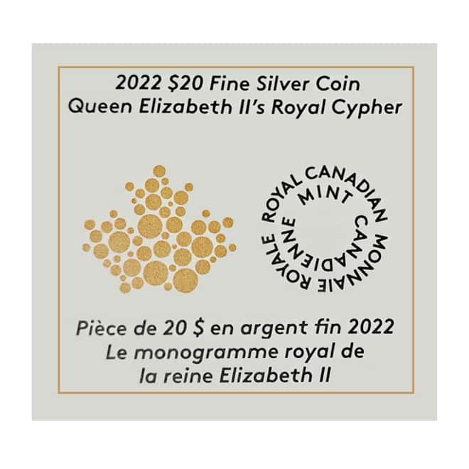 2022 Canada 1 oz Queen Elizabeth II's Royal Cypher Silver Coin
