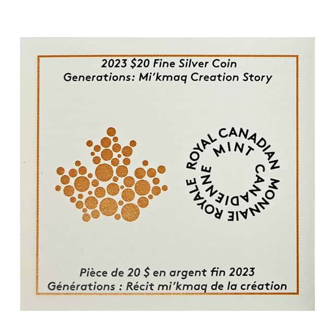 2023 Canada 1 oz Generations: Mi'kmaq Creation Story Silver Coin