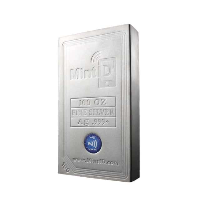100 oz MintID Silver Bar .999+ Fine (NFC Scan Authentication)