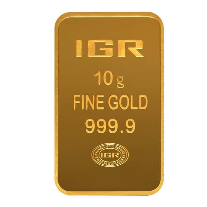 10 Gram Istanbul Gold Refinery (IGR) Bar .9999 Fine (in Assay)