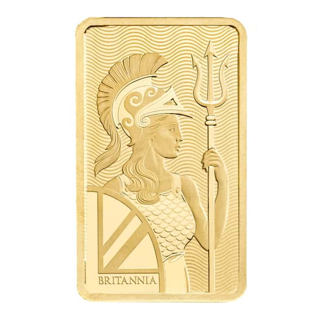 1 gram Britannia Gold Bar Best Wishes .9999 Fine (In Assay)