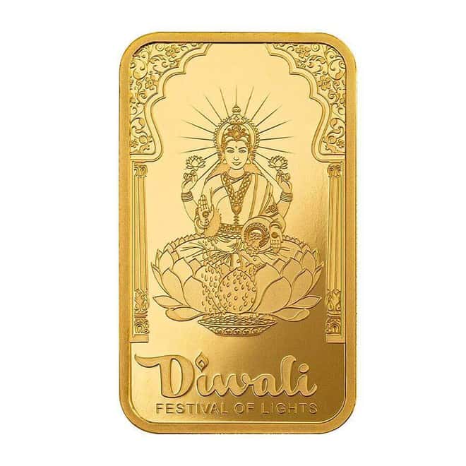 1 oz PAMP Suisse Diwali Lakshmi Gold Bar .9999 Fine (in Assay)