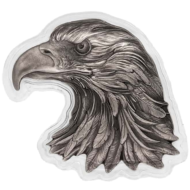 2022 Chad 1 oz Silver American Eagle Shaped High Relief Coin .999 Fine (w/Box)