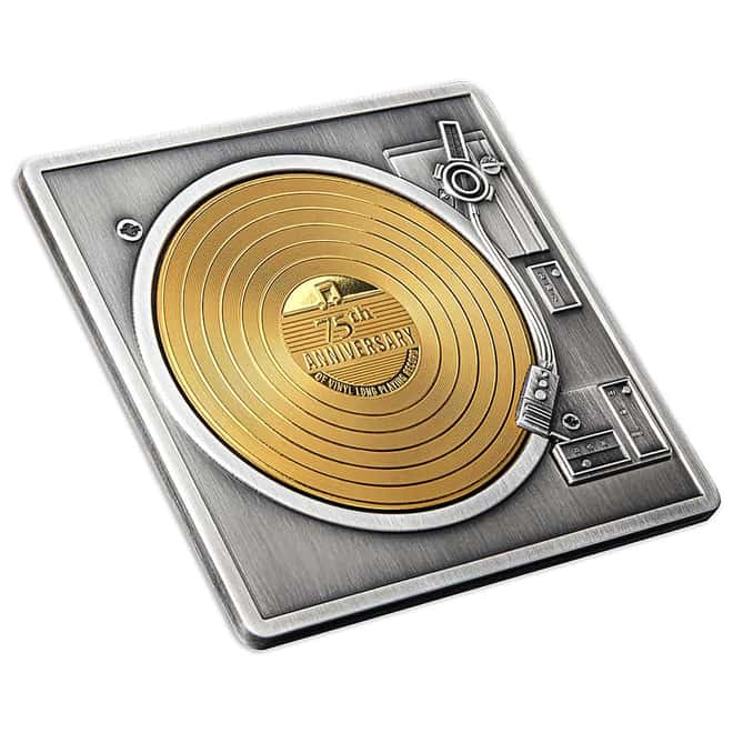 2023 Barbados 3 oz Silver Vinyl Record Shaped Coin .999 Fine