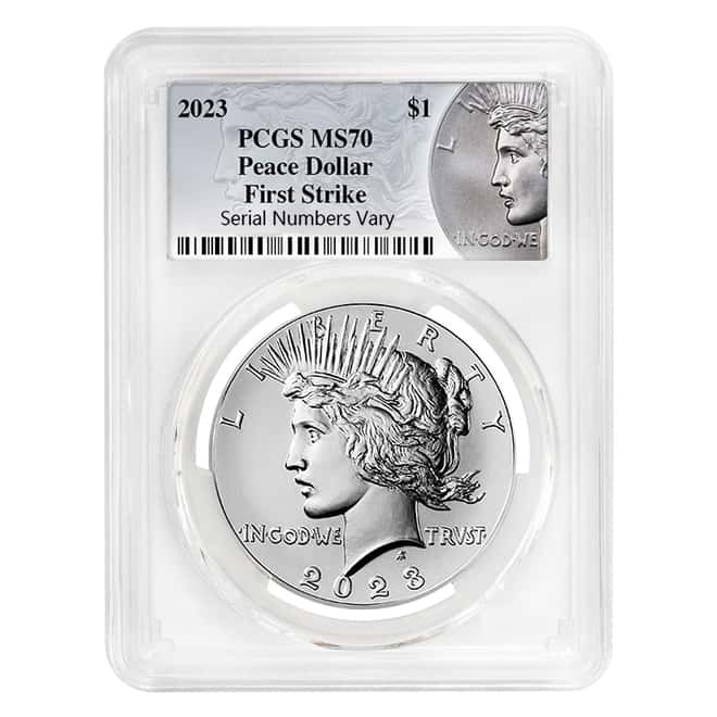 2023 Morgan / Peace Silver Dollar 2-Coin Set PCGS MS 70 FS (Morgan/Peace Label)