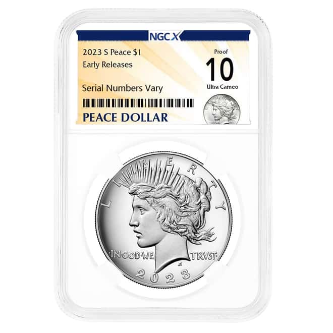 2023-S Morgan / Peace Silver Dollar Proof 2-Coin Set NGCX PF 10 ER (Morgan/Peace Label)