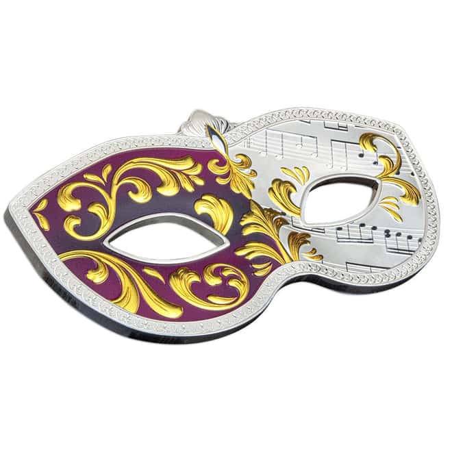 2023 Samoa 5 oz Silver Venetian Mask Shaped Coin .999 Fine