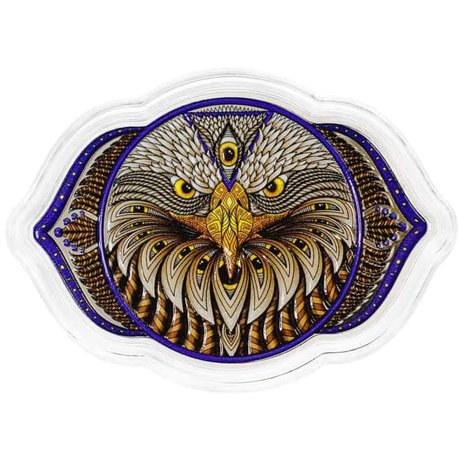 2023 SI 2 oz Eagle of the 6th Chakra Colorized Silver Coin