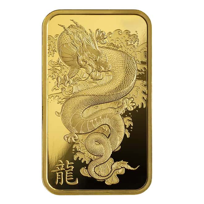 Box of 25 2024 1 Oz Pamp Suisse Lunar Dragon Gold Bar in Assay