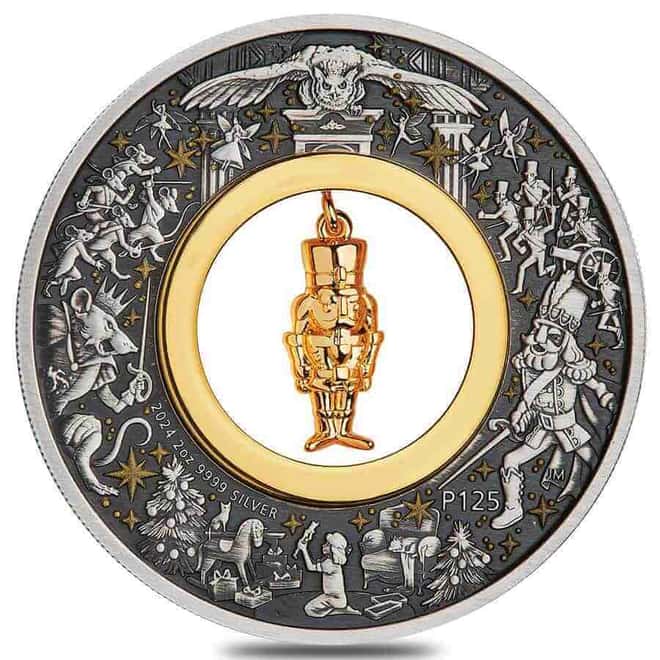 2024 2 oz Christmas Nutcracker Silver Coin Perth Mint