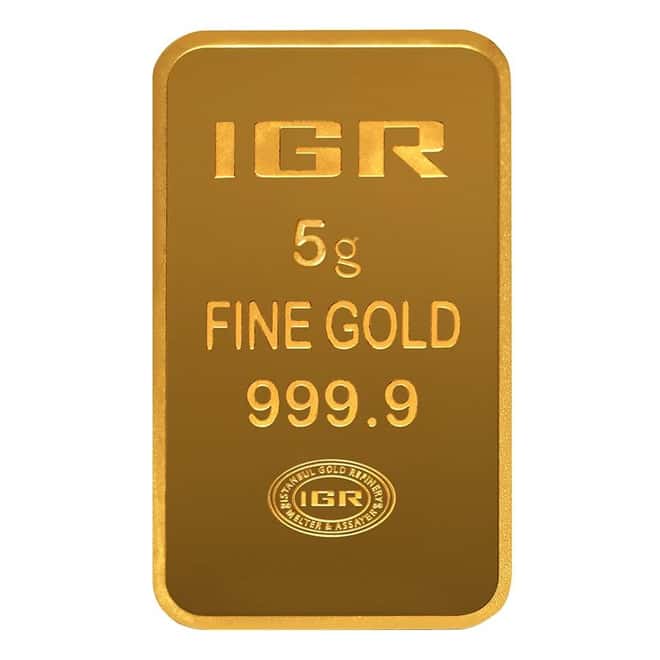 5 Gram Istanbul Gold Refinery (IGR) Bar .9999 Fine (in Assay)