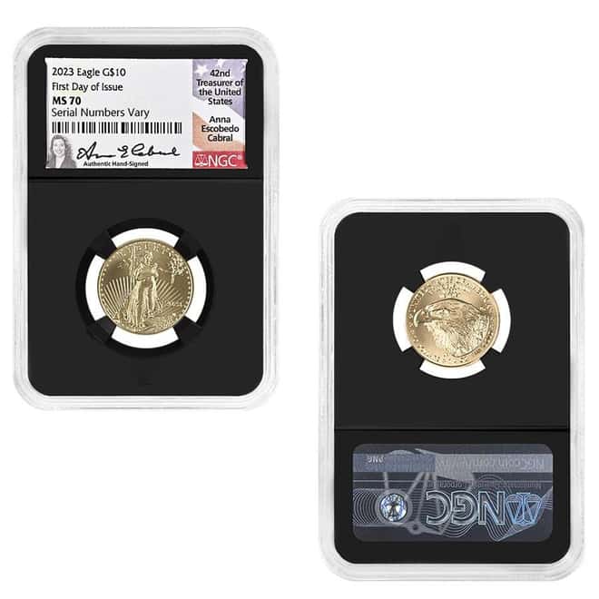 2023 1.85 oz Gold Eagle 4-Coin Set NGC MS 70 FD (Cabral Sign)