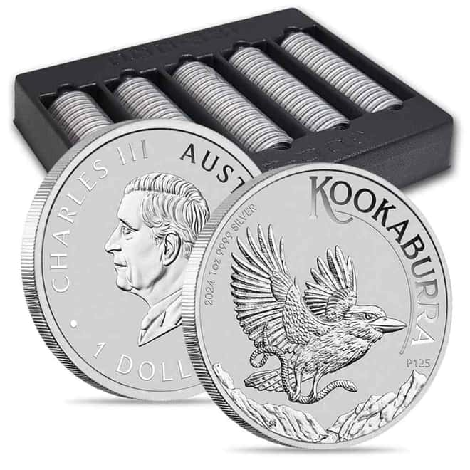Roll of 20 - 2024 1 oz Silver Australian Kookaburra Perth Mint BU
