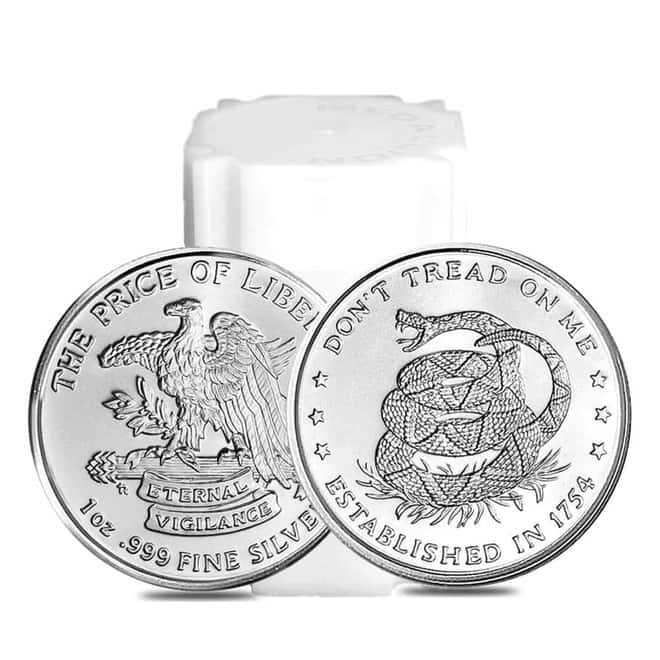 1 oz Don't Tread On Me Silver Round .999 Fine