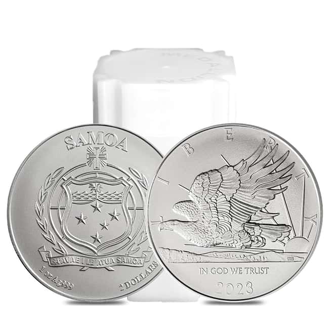 Tube of 20 - 2023 Samoa 1 oz John Mercanti Eagle Silver Coin BU