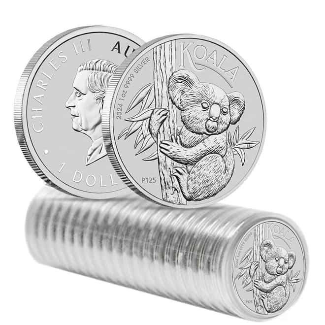 Box of 100 - 2024 1 oz Silver Australian Koala Perth Mint BU