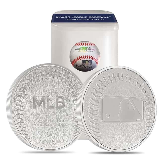 Lot of 25 - 2024 New Zealand 1 oz Major League Baseball (MLB) Silver Round .999 Fine