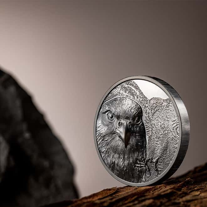 2023 Mongolia 2 oz Silver Falcon Coin .999 Fine
