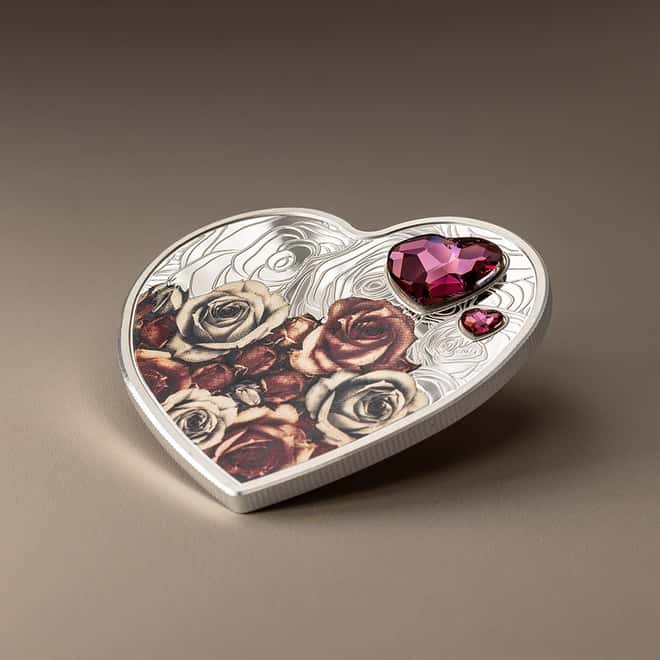 2024 Cook Islands 20 gram Proof Silver Brilliant Love Roses Coin