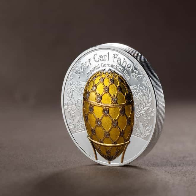 2024 Mongolia 2 oz Silver Faberge Imperial Coronation Egg Coin