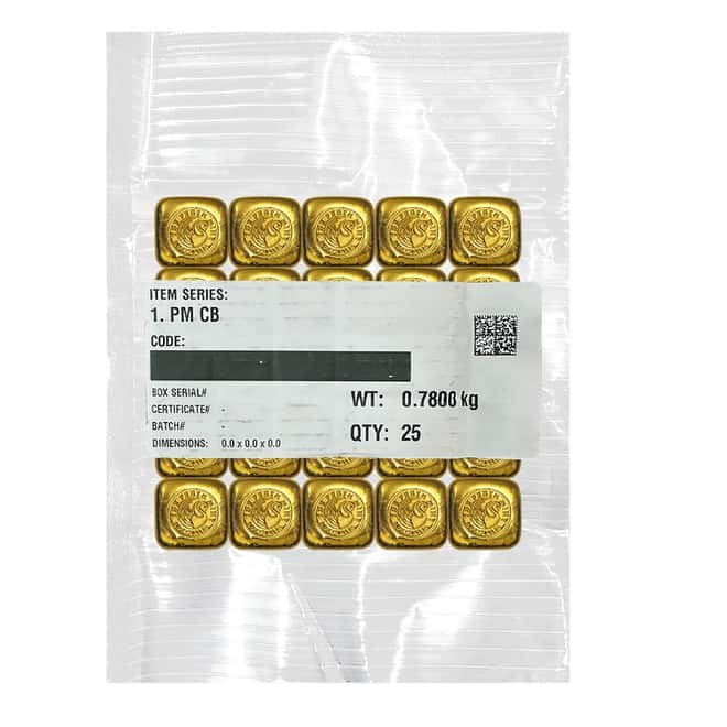 1 oz Perth Mint Cast Gold Button Bar .9999 Fine