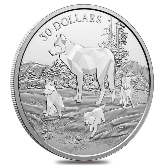 2024 Canada 2 oz Silver Timber Wolves Multifaceted Coin