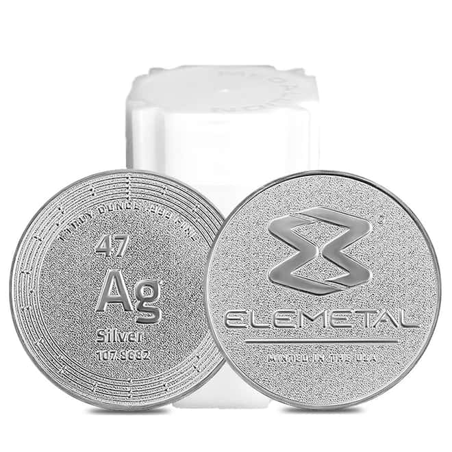 Tube of 20 - 1 oz Elemetal Silver Round .999 Fine