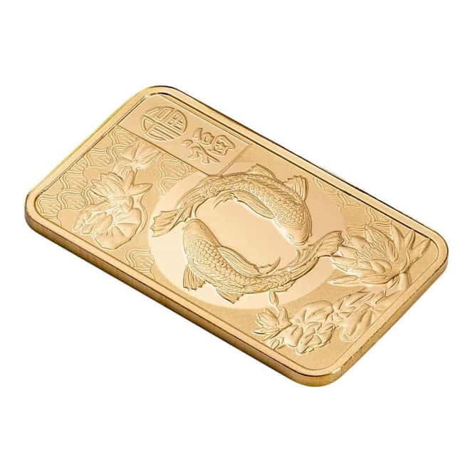2025 5 Gram PAMP Suisse Good Luck Koi Fish Gold Bar .9999 Fine (in Assay)