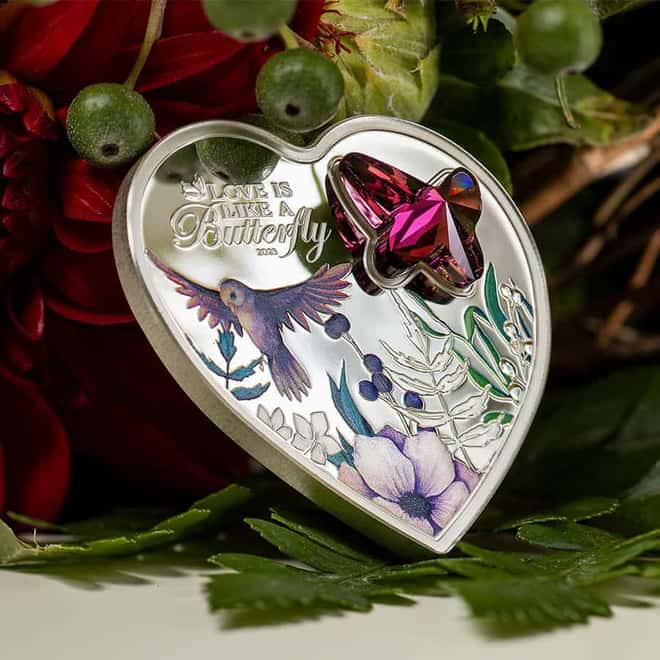2023 Cook Islands 20 gram Proof Silver Brilliant Love Butterfly Coin .999 Fine (w/Box & COA)