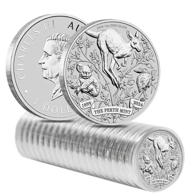 Box of 100 - 2024 Australia 1 oz The Perth Mint's 125th Ann. Silver Coin BU