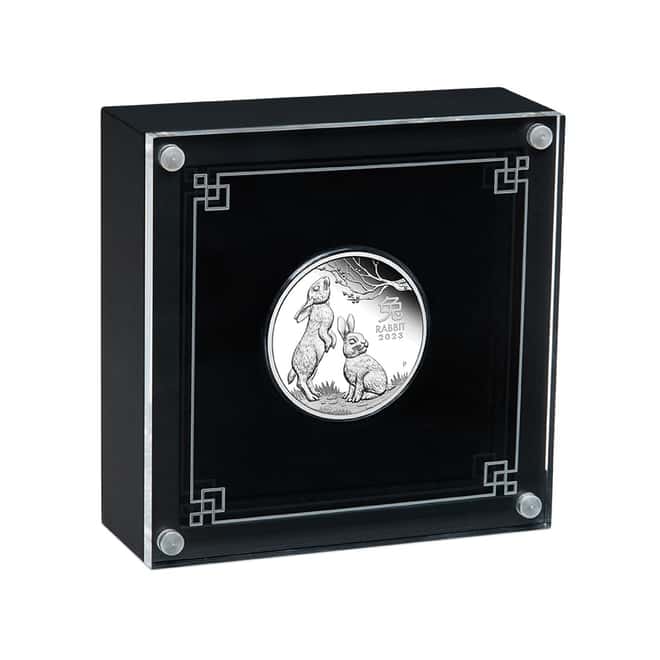 2023 1/2 oz Proof Silver Lunar Year of The Rabbit Australian Perth Mint (w/Box & COA)
